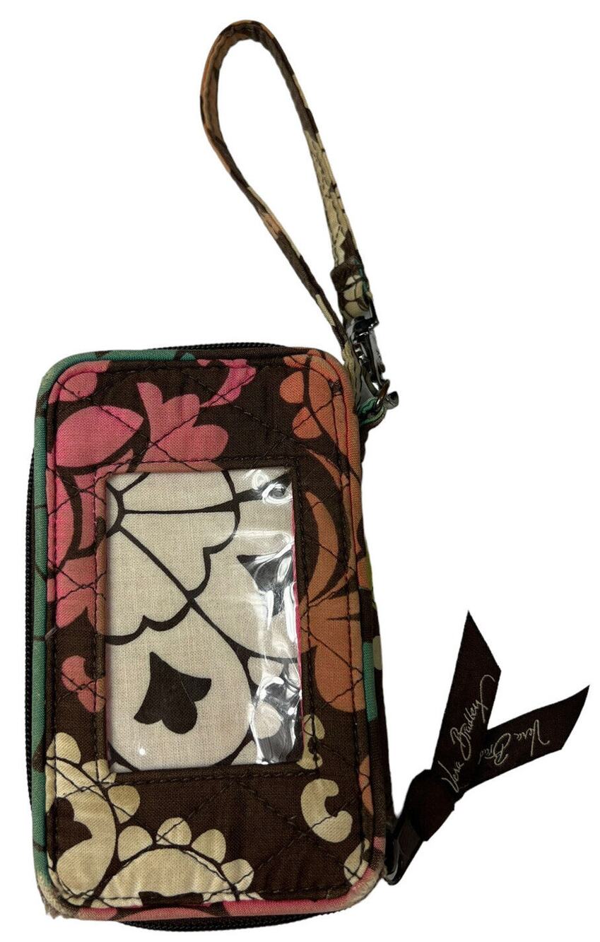 Vera Bradley Lola Quilted Cotton Wristlet Wallet Floral Zip Around ID Clutch